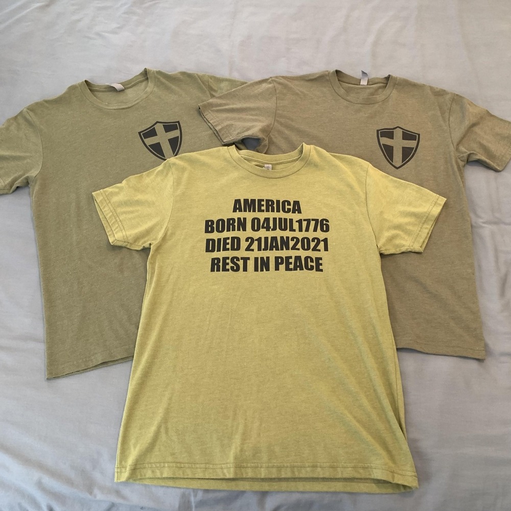 Next Level Shirt Lot Of 3 Mens Medium Green America Start‎ Over T-Shirt USA